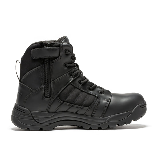 Botas Pro Black Men's 6 inch Side Zipper Rubber Sole Tactical Boots BMP111BK