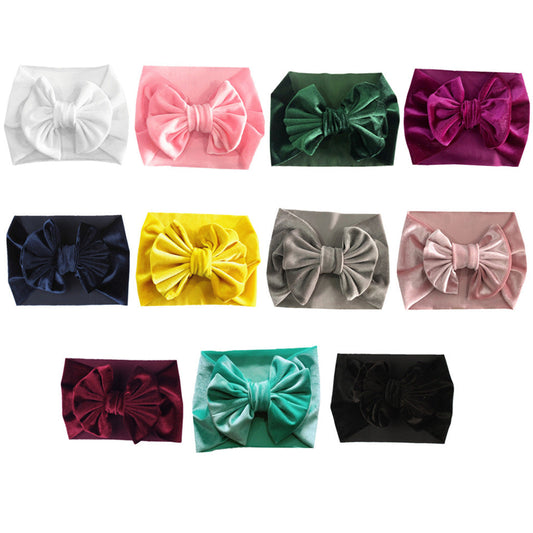 Childrens Multi-color Festive Velvet Headband With Stretchy Hair Accessory