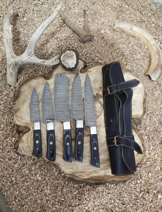 Custom Handmade Damascus Knife Set with G10 Handles – 9 to 13 Inch Blades