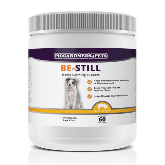 Piccardmeds4pets Be-Still Hemp Calming Chews 60ct for Dogs & Cats + FREE Bandana!