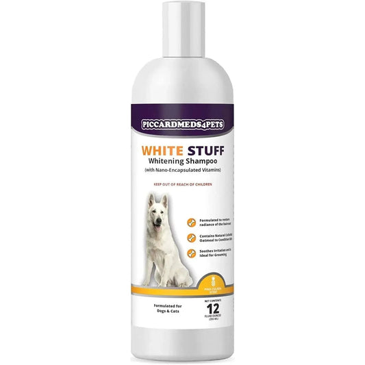 Piccardmeds4pets White-Stuff Coat Whitening Pet Shampoo 12 oz. + FREE Bandana!