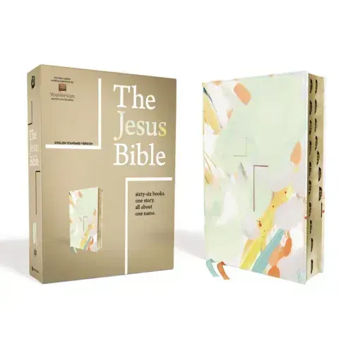 The Jesus Bible, ESV Edition, Leathersoft, Multi-Color/Teal, Indexed