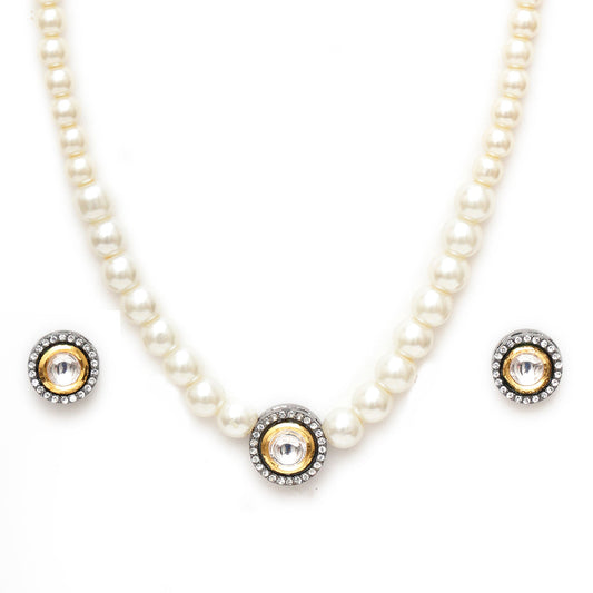 Beautiful Pearl Choker Kundan Necklace Set