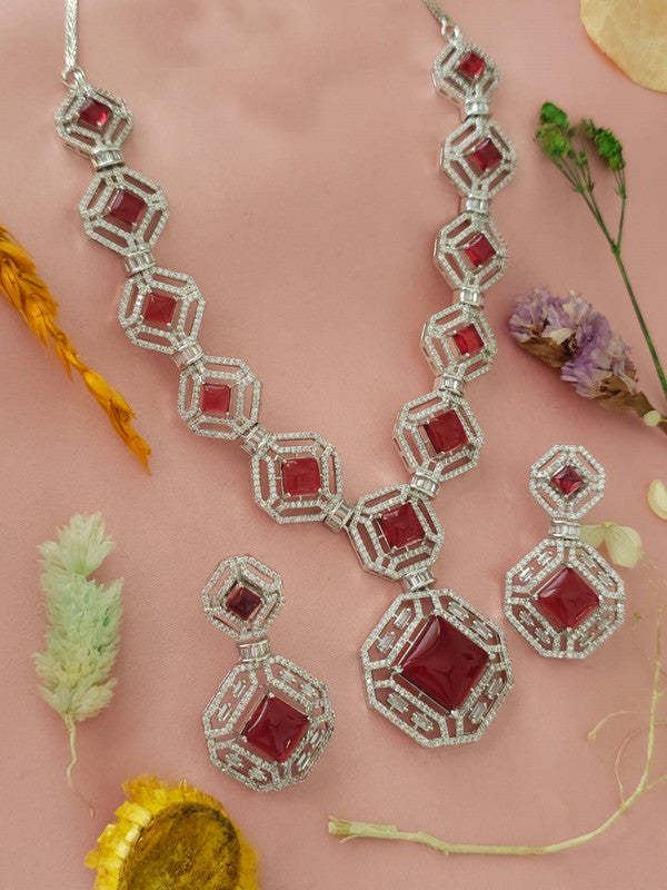Latest Stylish American Diamond Necklace Set For Women