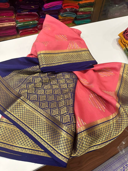 120gm Thickness Pure Mysoore Silk Saree