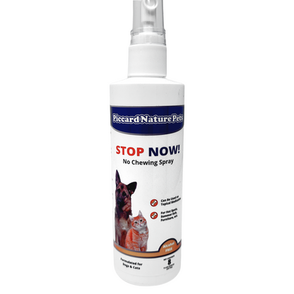 PiccardNaturePets Stop Now! No Chewing Pet Training Spray 8 oz. + FREE Glow in the Dark Bandana!