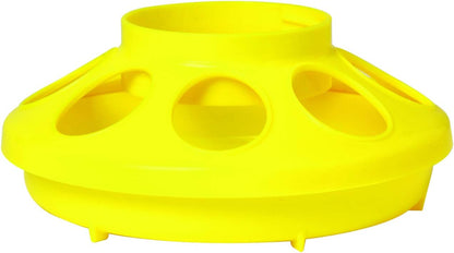 Little Giant Plastic Poultry Feeder Base Heavy Duty 1 Quart Yellow