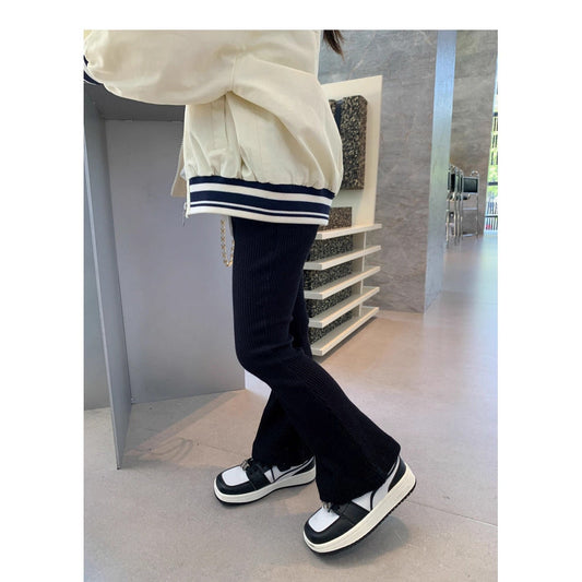 Versatile Casual And Stylish Solid-color Leggings For Little Girls