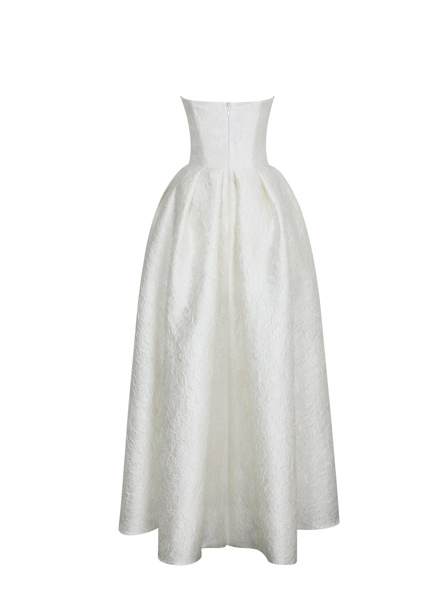 Tomika Ivory Jacquard Dipped Hem Wedding Gown (PREORDER)