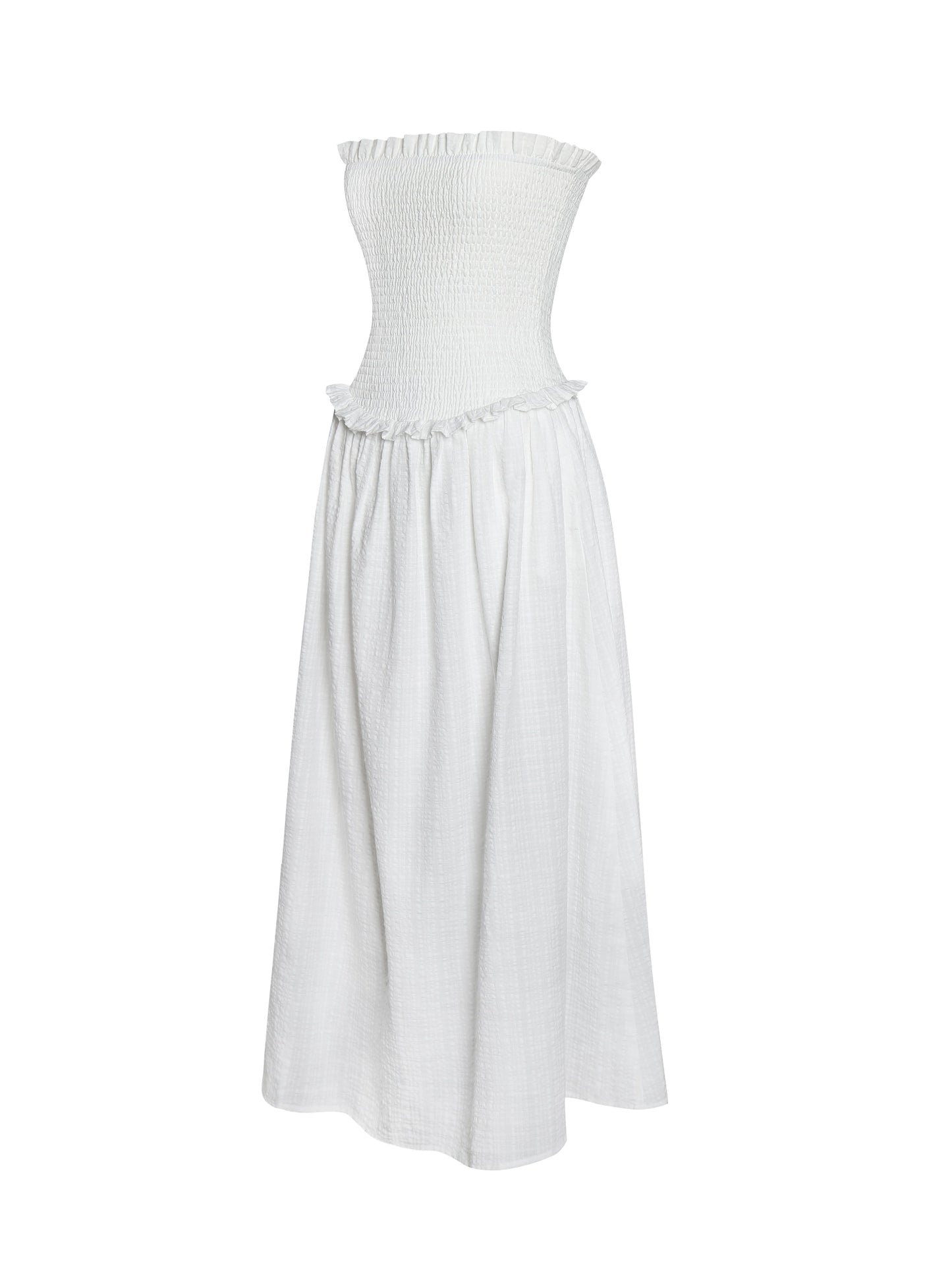 Quadiya Smock Top Strapless Drop Waist Midi Dress