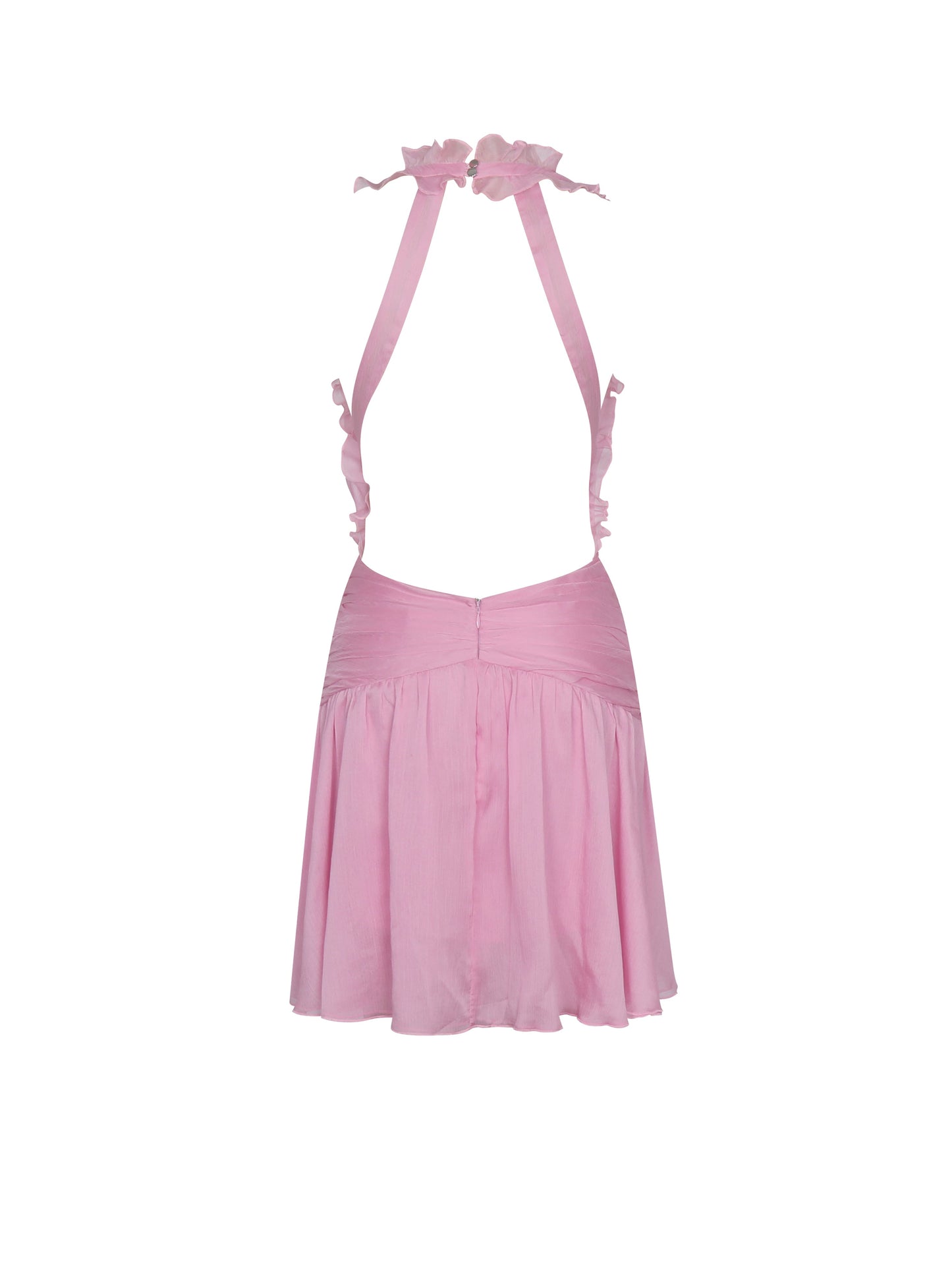Odelle Tulip Pink Crinkle Chiffon Wrap Dress