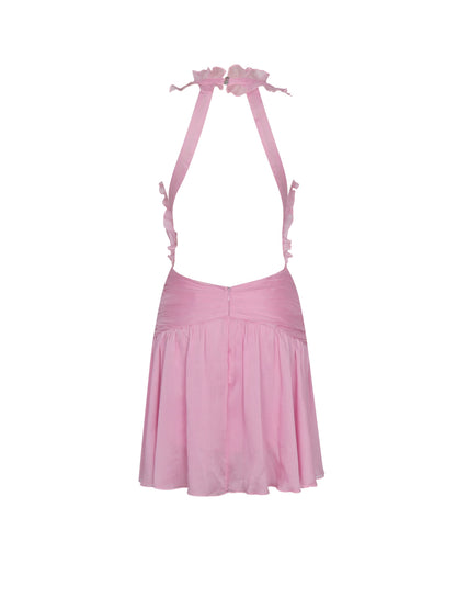 Odelle Tulip Pink Crinkle Chiffon Wrap Dress