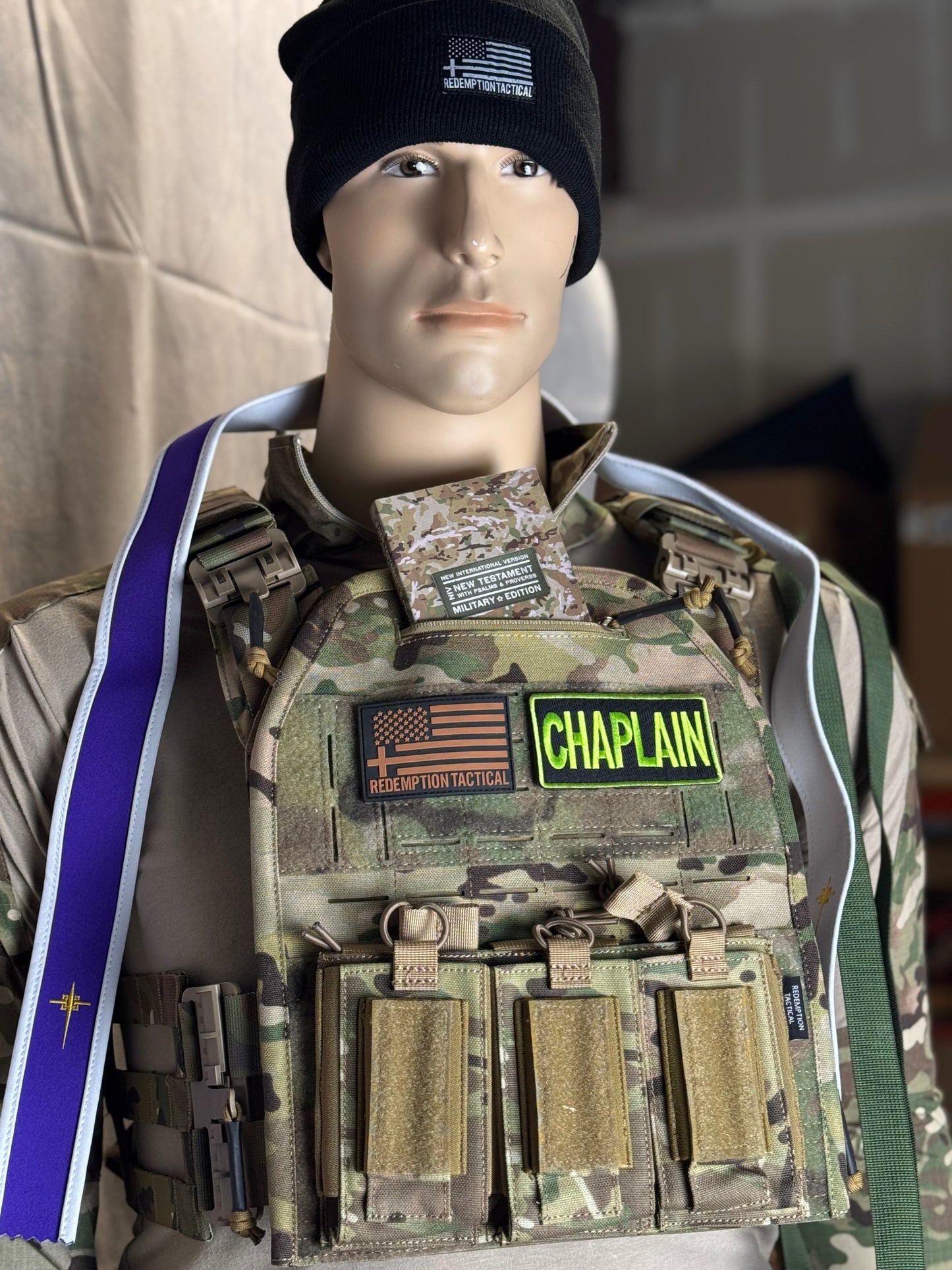 CHAPLAIN Patches (4” x 10”) and (2”x4”) Hook and Loop
