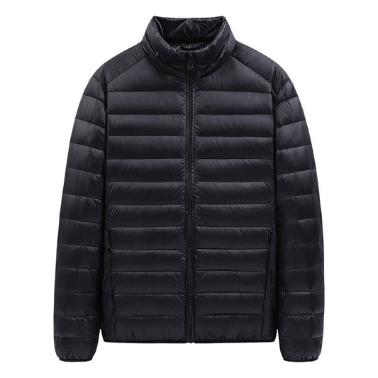 Men's Down Jacket Solid Color Stand Collar Light
