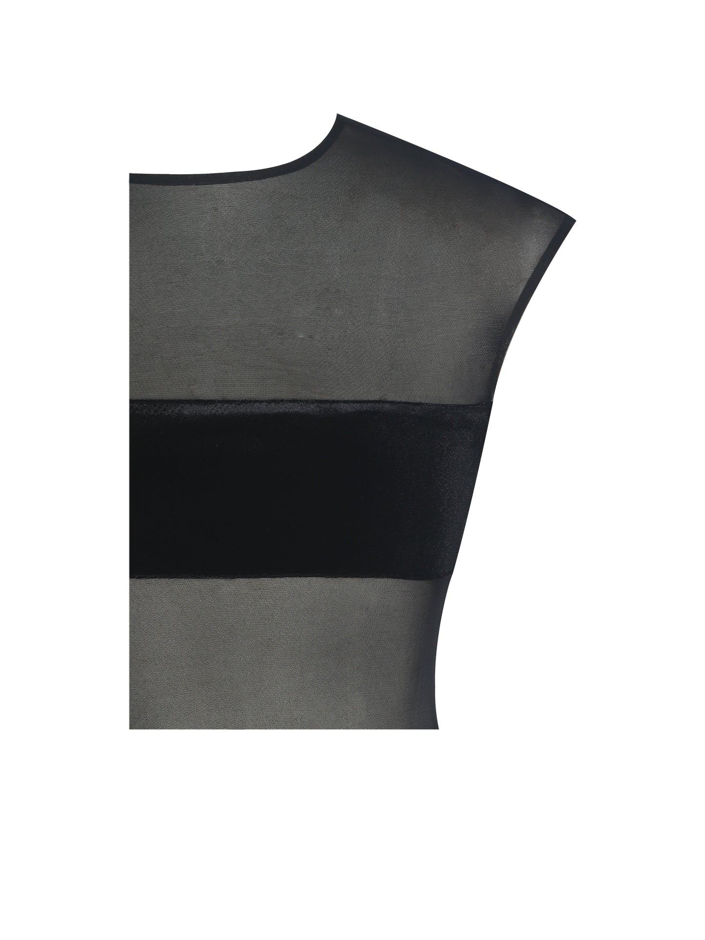 Quielle Black Mesh and Velvet Midi Bodycon Dress