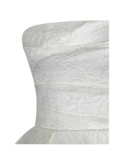 Tomika Ivory Jacquard Dipped Hem Wedding Gown (PREORDER)