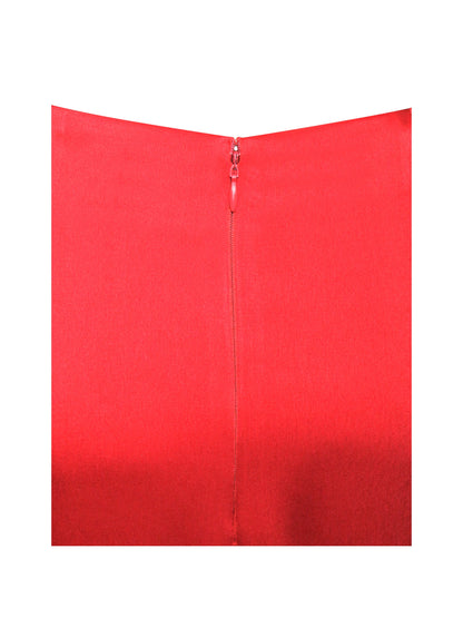 Kadesha Red Crystal High Slit Satin Corset Gown