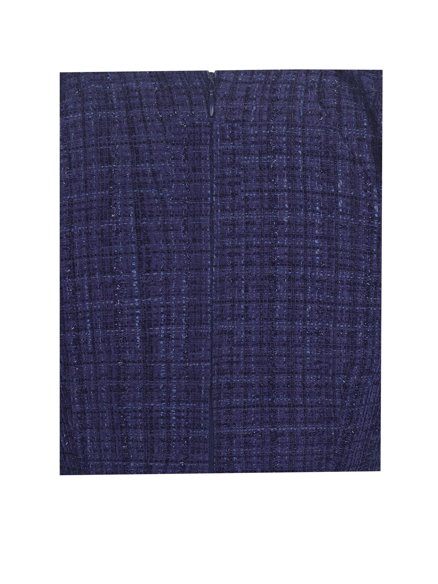 Denise Navy Tweed Ruched Puff Sleeve Mini Dress