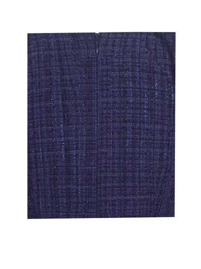 Denise Navy Tweed Ruched Puff Sleeve Mini Dress