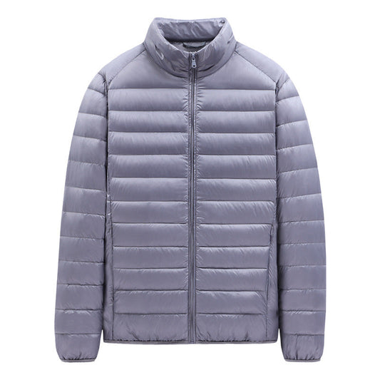 Men's Down Jacket Solid Color Stand Collar Light