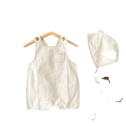 Baby Denim Overalls With Suspenders Casual Sleeveless Vest