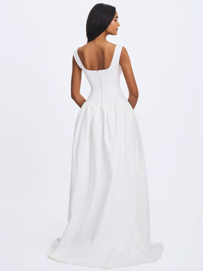 Siena White Satin Sweetheart Wedding Gown