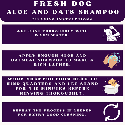 Piccardmeds4pets Fresh Dog Aloe and Oats Shinny Coat Shampoo 16 oz. + FREE Bandana!