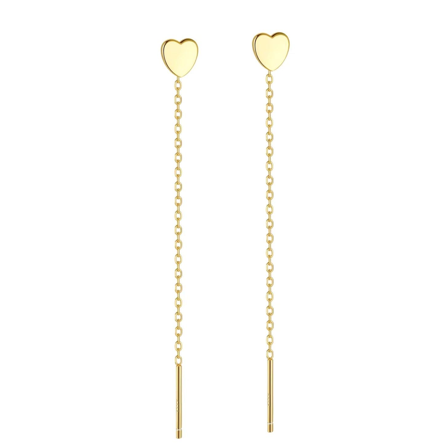 Grace Polished Heart Long thread Earring