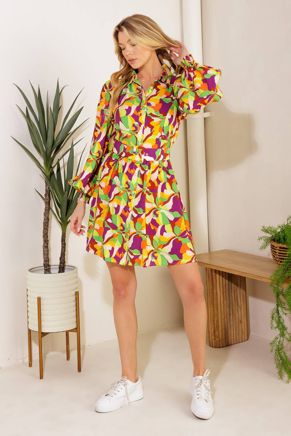 WORLD IS YOUR OYSTER WOVEN MINI DRESS