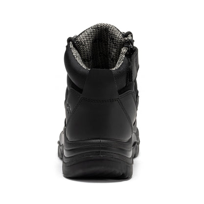 ROCKROOSTER Avalon Black 6 Inch Zip-sided Composite toe Leather Work Boots CP213BK