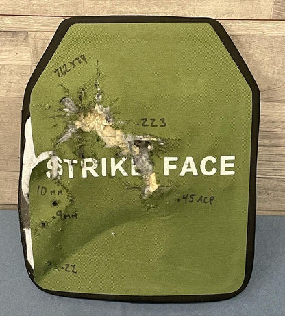 Pair of 10x12 Level IV Ceramic PE Plates Ballistic FRONT AND BACK (SIZE SMALL to LARGE) Curved with Shooters Cut