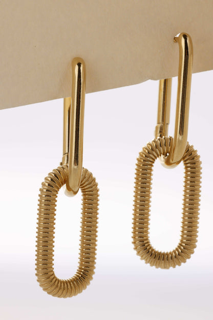 Engraved Paper Clip Drop Two- Way Earring