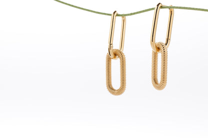 Engraved Paper Clip Drop Two- Way Earring