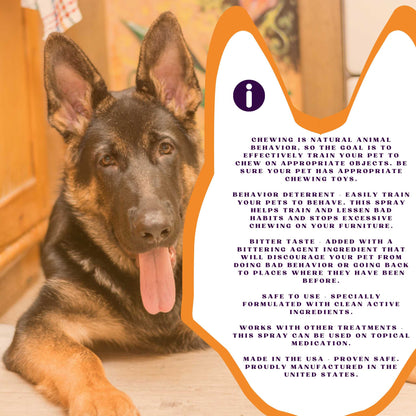 PiccardNaturePets Stop Now! No Chewing Pet Training Spray 8 oz. + FREE Glow in the Dark Bandana!
