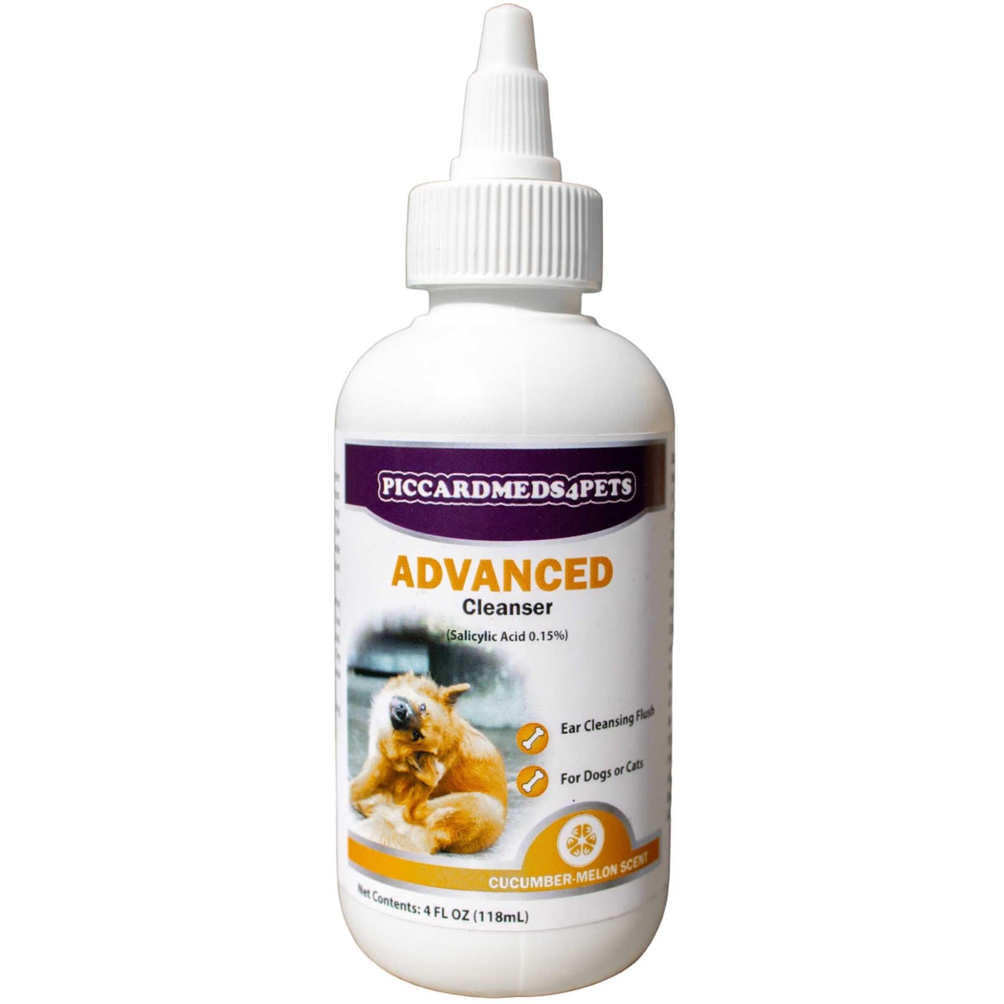 Piccardmeds4pets Advanced Ear Cleansing Solution 4oz Salicylic Acid Aloe Dogs Cats + FREE Bandana!