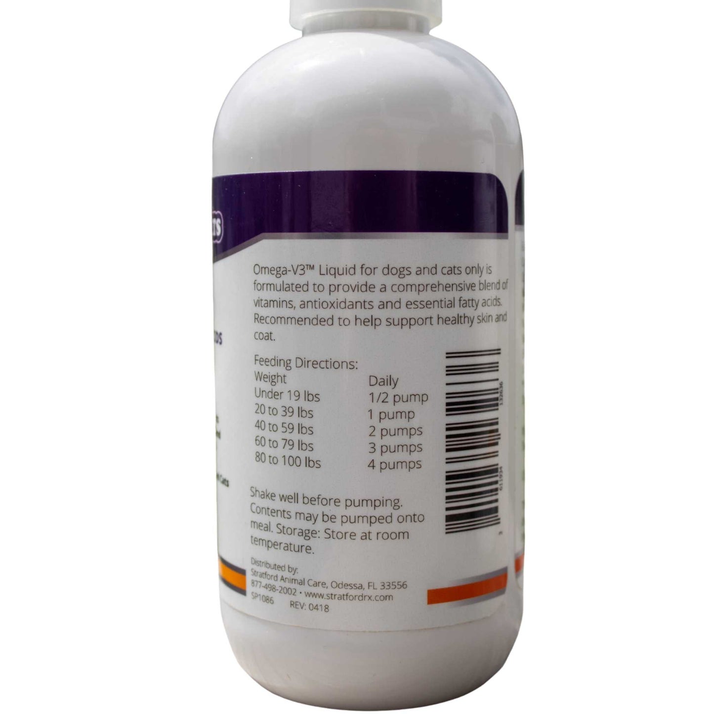 Piccardmeds4pets Derma-3 Liquid Omega-3 Supplement - 8oz Pump Bottle for Dogs & Cats + FREE Bandana!