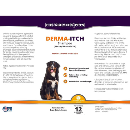 Piccardmeds4pets Derma-Itch Shampoo for Dogs 12 oz. + FREE Camo Bandana!
