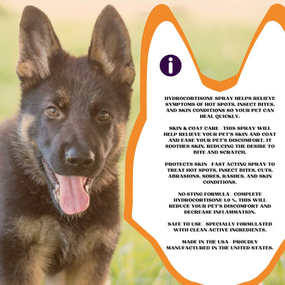 Piccardmeds4pets Hydro-Itch Spray 1.0 % for Dogs Cats & Horses 4 oz.