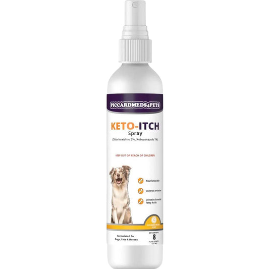 Piccardmeds4pets Keto-Itch Plus 2% Chlorhexidine + Keto 1% Medicated Spray 8 oz. + FREE Bandana!