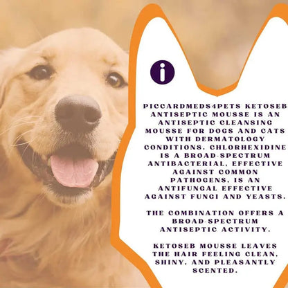 Piccardmeds4pets Keto-Seb Antiseptic Mousse Cats & Dogs 7 oz. + FREE Camo Bandana!