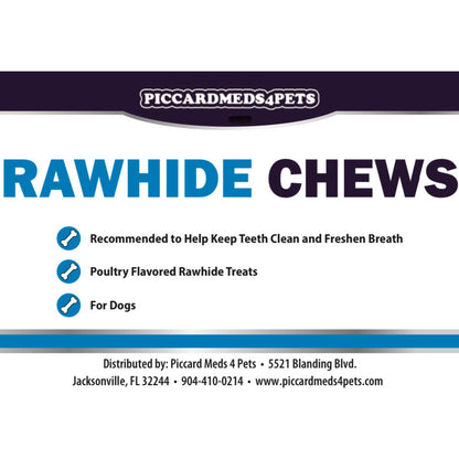 Piccardmeds4pets Rawhide Dental Chews for XL Dogs Over 50lbs.