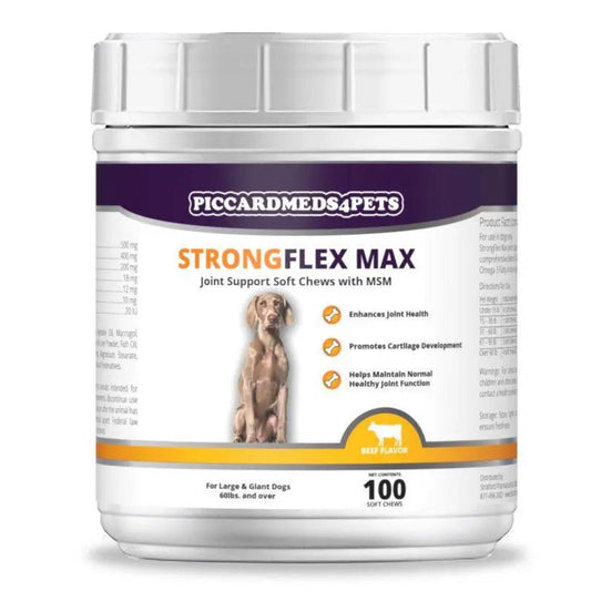 Piccardmeds4pets StrongFlex Max Joint Support Chews Large Dogs 100ct  + FREE Bandana!