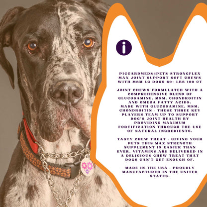 Piccardmeds4pets StrongFlex Max Joint Support Chews Large Dogs 100ct  + FREE Bandana!