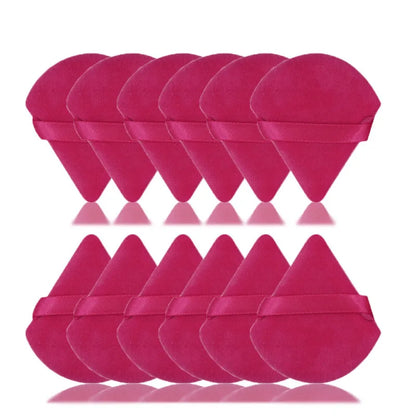 10Pcs Triangle Powder Puff Mini Face Makeup Sponge Cosmetics Soft Cotton Face Powder Puff Washable Velvet Makeup Puff Tools