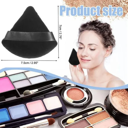 10Pcs Triangle Powder Puff Mini Face Makeup Sponge Cosmetics Soft Cotton Face Powder Puff Washable Velvet Makeup Puff Tools