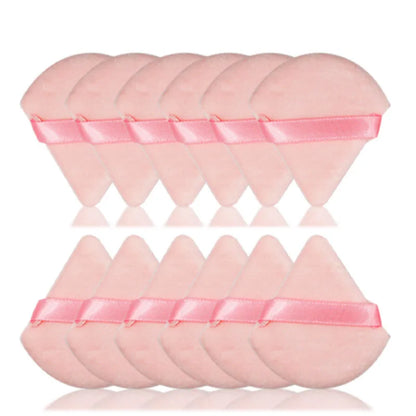 10Pcs Triangle Powder Puff Mini Face Makeup Sponge Cosmetics Soft Cotton Face Powder Puff Washable Velvet Makeup Puff Tools
