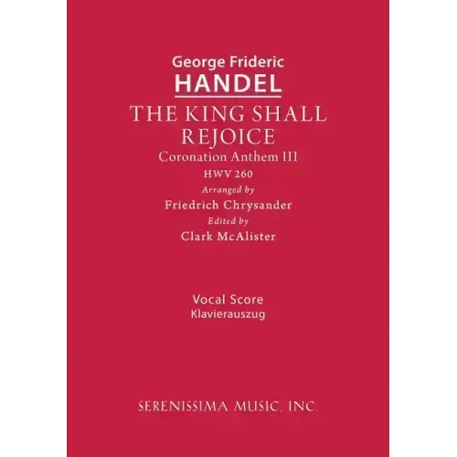 The King Shall Rejoice, HWV 260: Vocal score