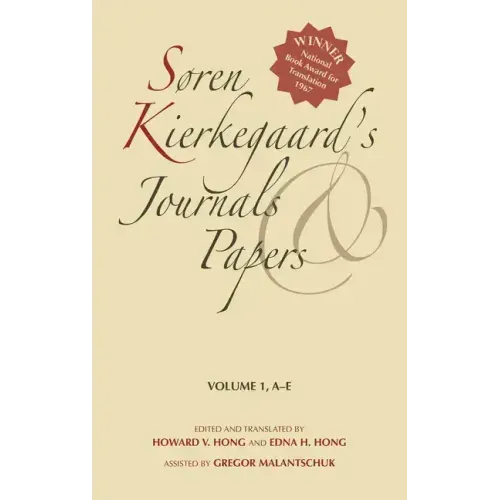 Soren Kierkegaard's Journals and Papers, Volume 1: A-E