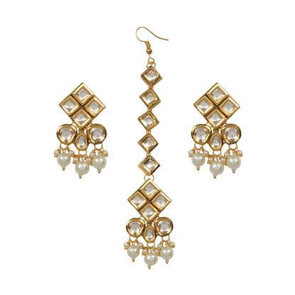 Beautiful Designer Pearl Beaded Kundan Choker Necklace Set