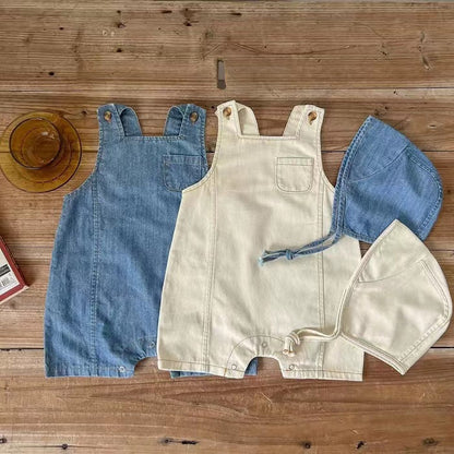 Baby Denim Overalls With Suspenders Casual Sleeveless Vest